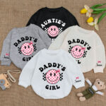 Custom Name Smile Daddys Girl Matching Baby Romper