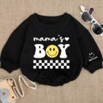 Custom Name Mamas Boy Smile Birthday Baby Romper