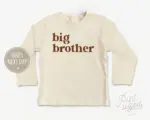 Big Brother Toddler Shirt Cute Retro Kids Shirt Natural Big Brother Gift Pregnancy Announcement