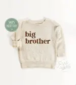 Big Brother Toddler Shirt Cute Retro Kids Shirt Natural Big Brother Gift Pregnancy Announcement