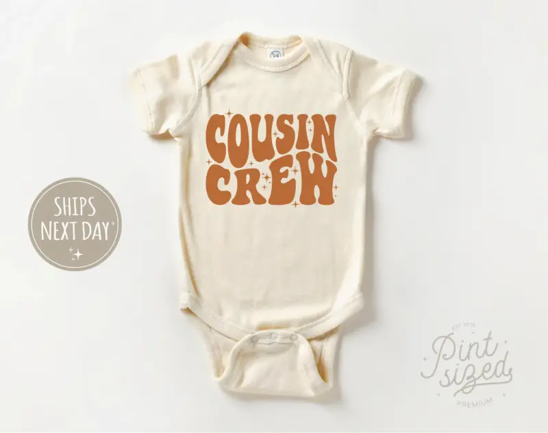 Cousin Crew Onesie Boho Retro Bodysuit Cute Cousin Natural Onesie