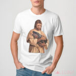 Jesus Holding Moo Deng the Hippo Joke Shirt