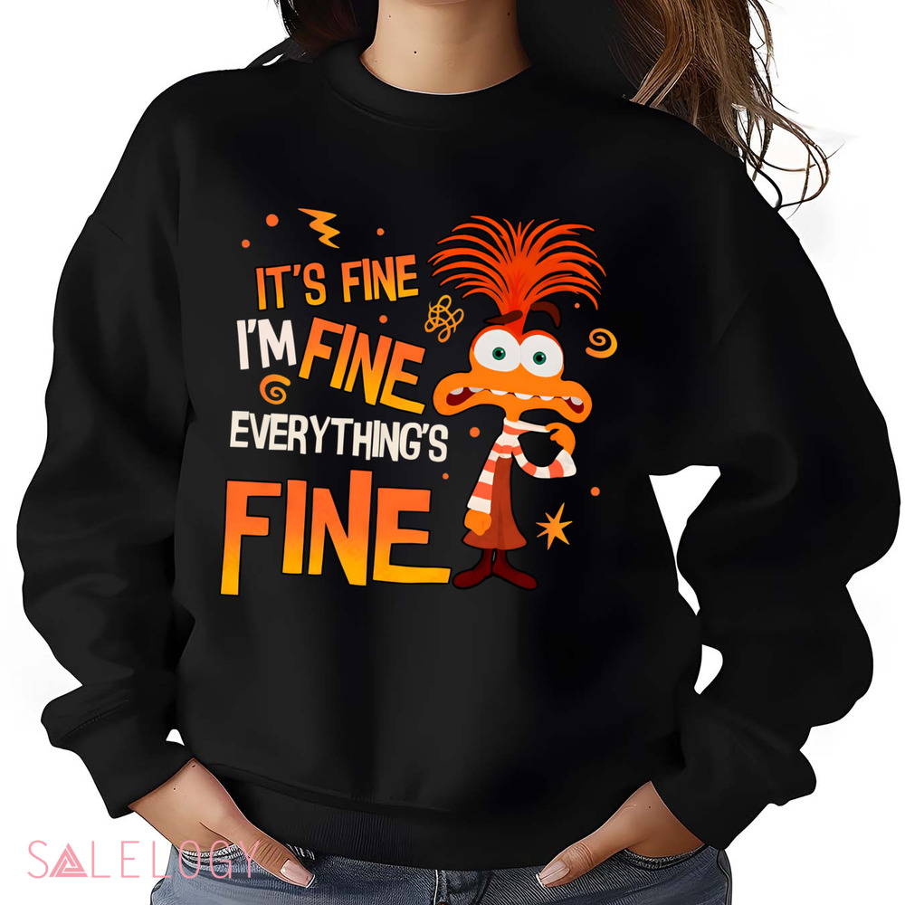 Anxiety Inside Out It's Fine I'm Fine Everything's Fine Vintage Shirt