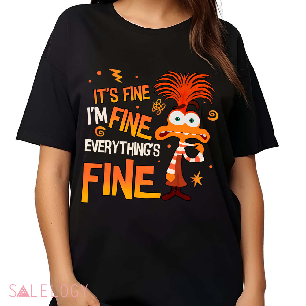 Anxiety Inside Out It's Fine I'm Fine Everything's Fine Vintage Shirt