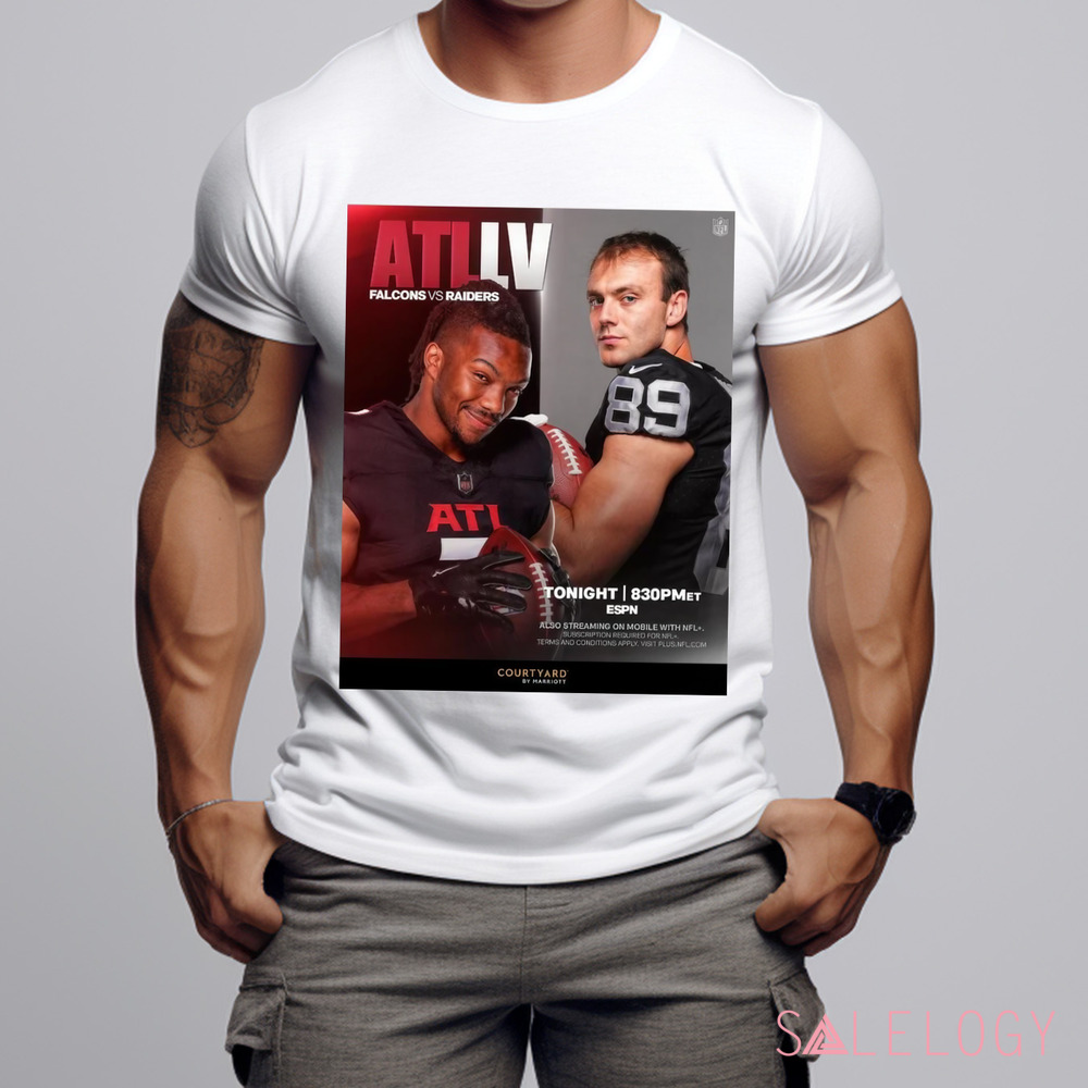 Bijan Robinson Atlanta Falcons vs. Brock Bowers Las Vegas Raiders on MNF Poster Shirt