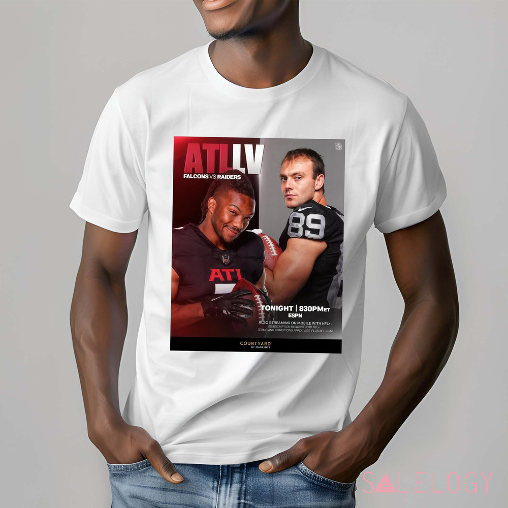 Bijan Robinson Atlanta Falcons vs. Brock Bowers Las Vegas Raiders on MNF Poster Shirt
