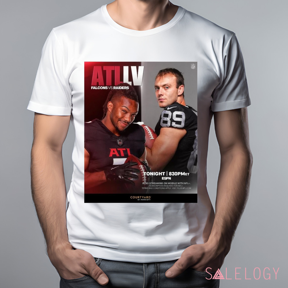 Bijan Robinson Atlanta Falcons vs. Brock Bowers Las Vegas Raiders on MNF Poster Shirt