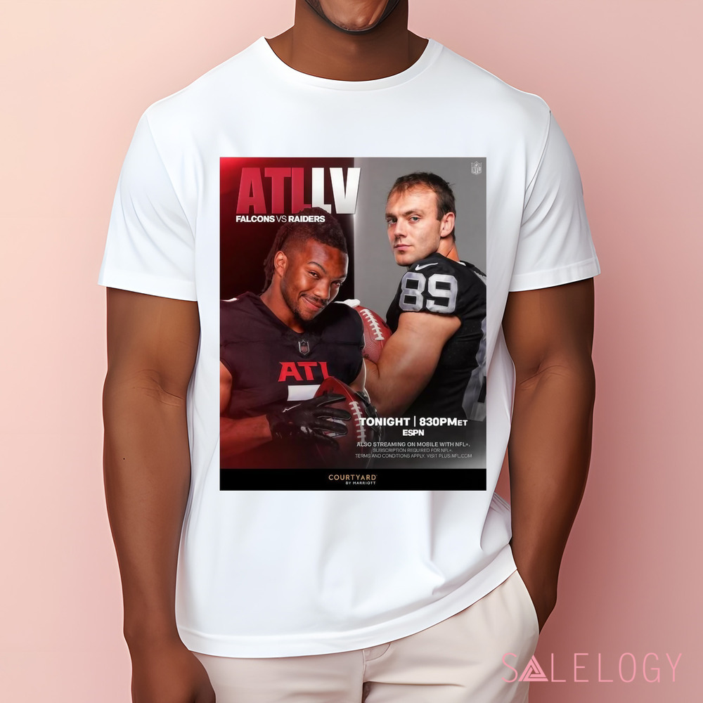 Bijan Robinson Atlanta Falcons vs. Brock Bowers Las Vegas Raiders on MNF Poster Shirt