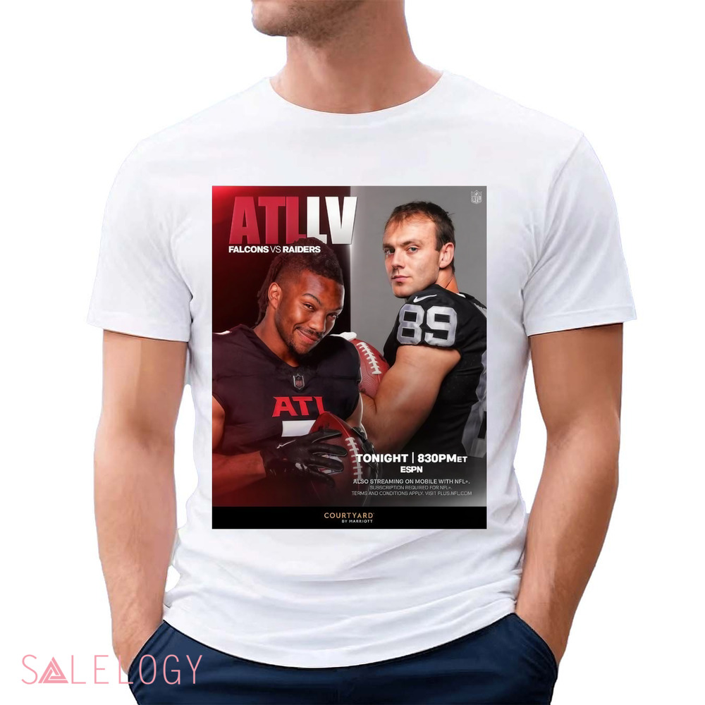 Bijan Robinson Atlanta Falcons vs. Brock Bowers Las Vegas Raiders on MNF Poster Shirt