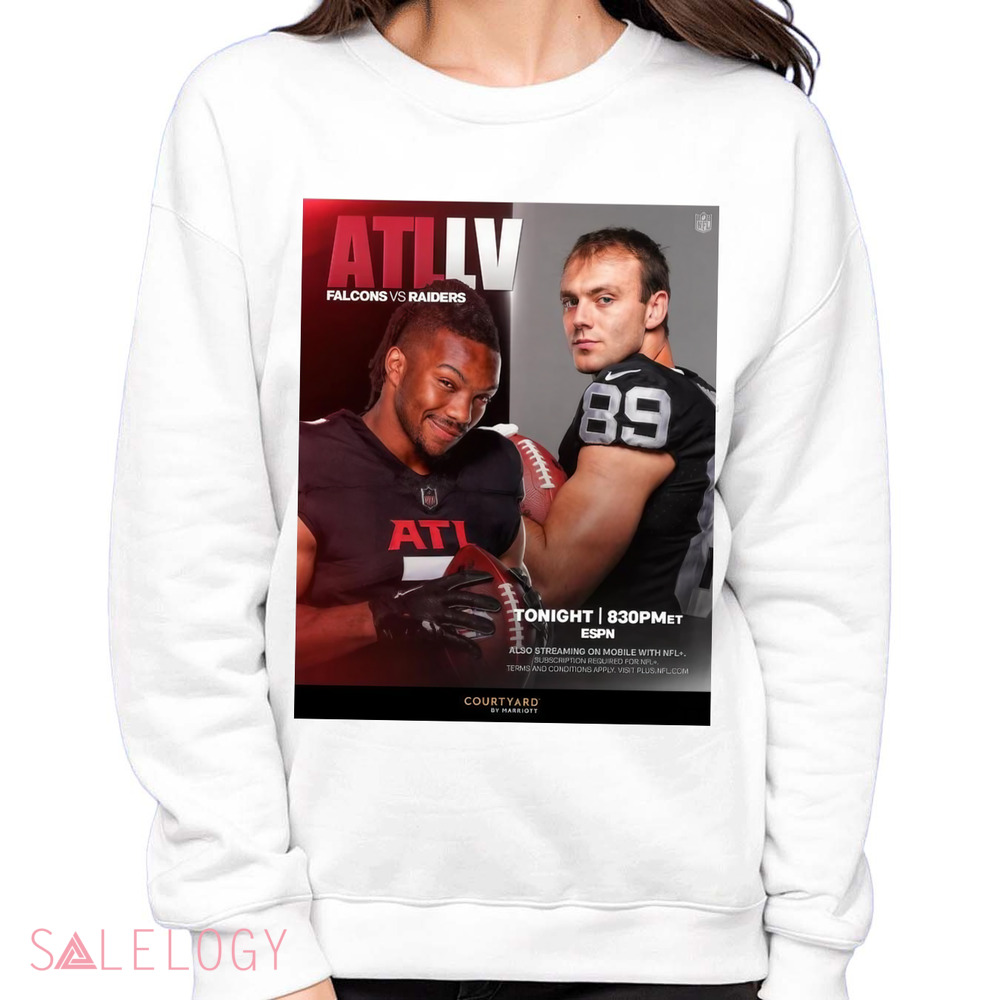 Bijan Robinson Atlanta Falcons vs. Brock Bowers Las Vegas Raiders on MNF Poster Shirt