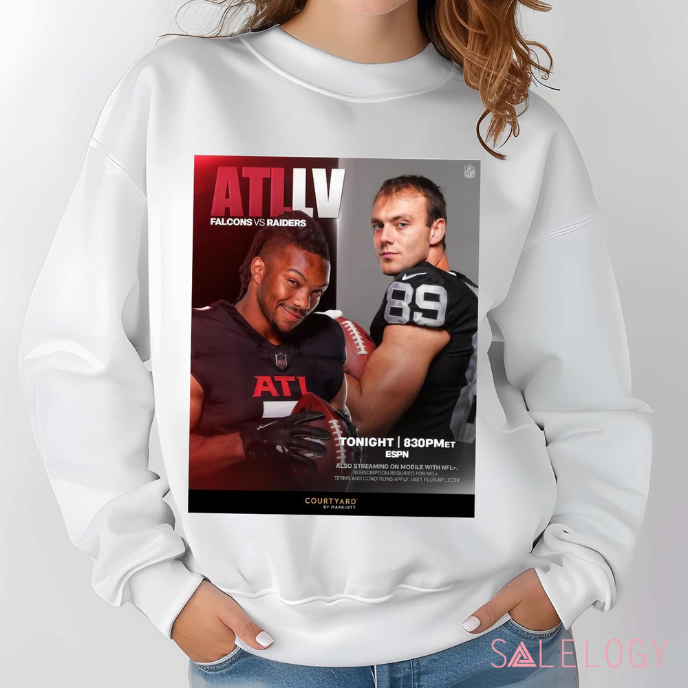 Bijan Robinson Atlanta Falcons vs. Brock Bowers Las Vegas Raiders on MNF Poster Shirt