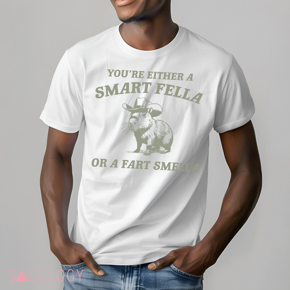 Capybara Are You A Smart Fella Or Fart Smella Retro Funny Shirt