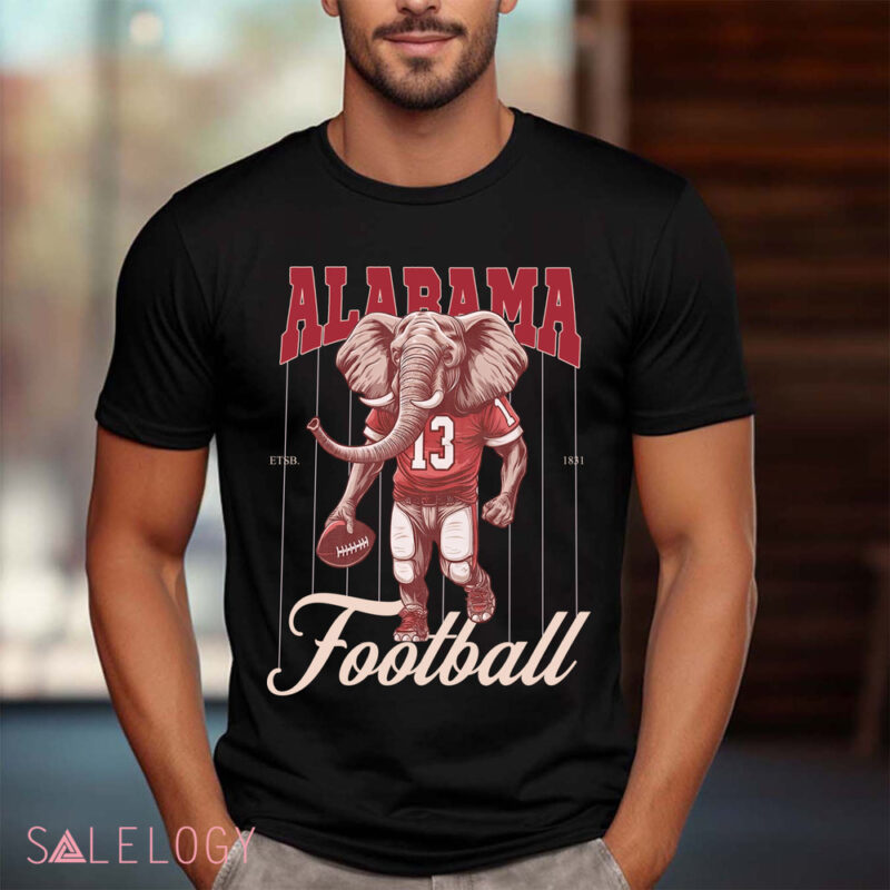 Crimson Red Elephant Alabama Football Mascot Shirt