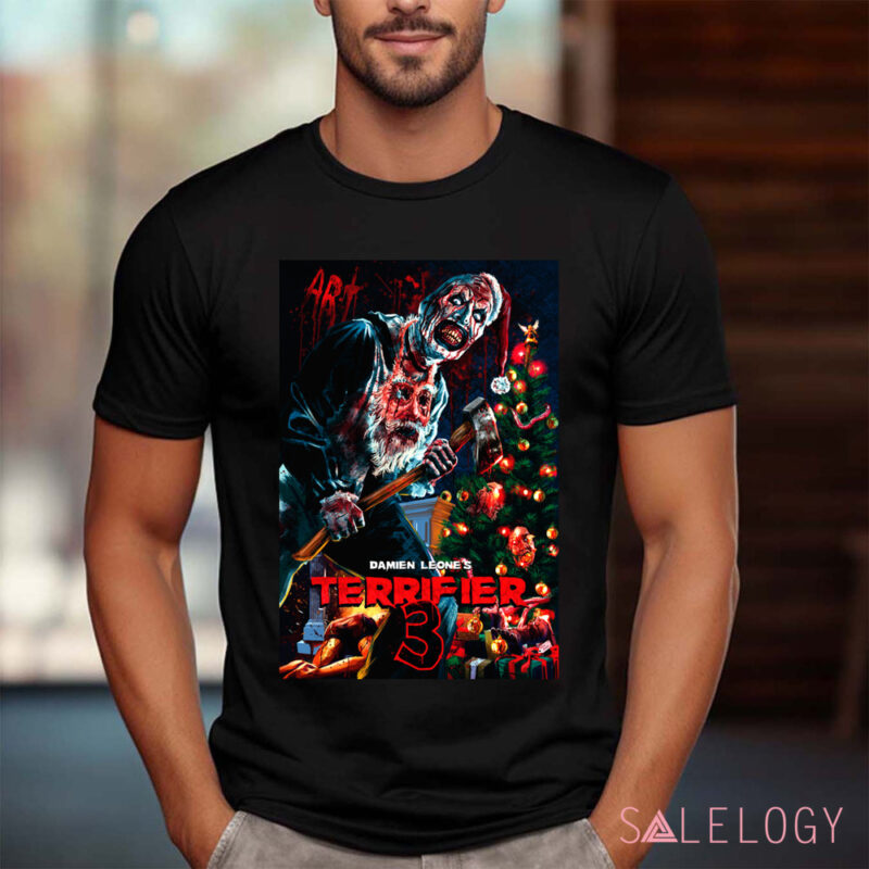 Damien Leone's Terrifier 3 Scary Clown Xmas Shirt