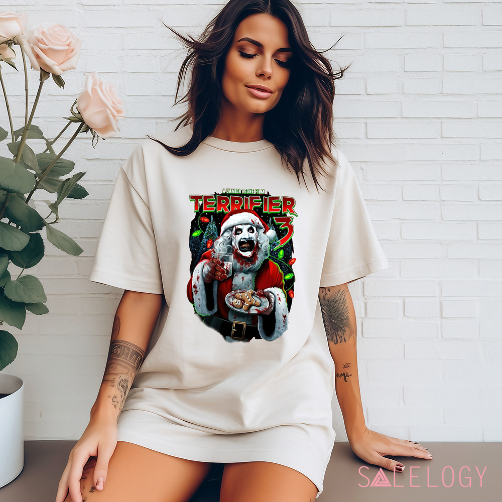 Terrifier 3 A Damien Leone Film Milk And Carnage Clown Xmas Shirt