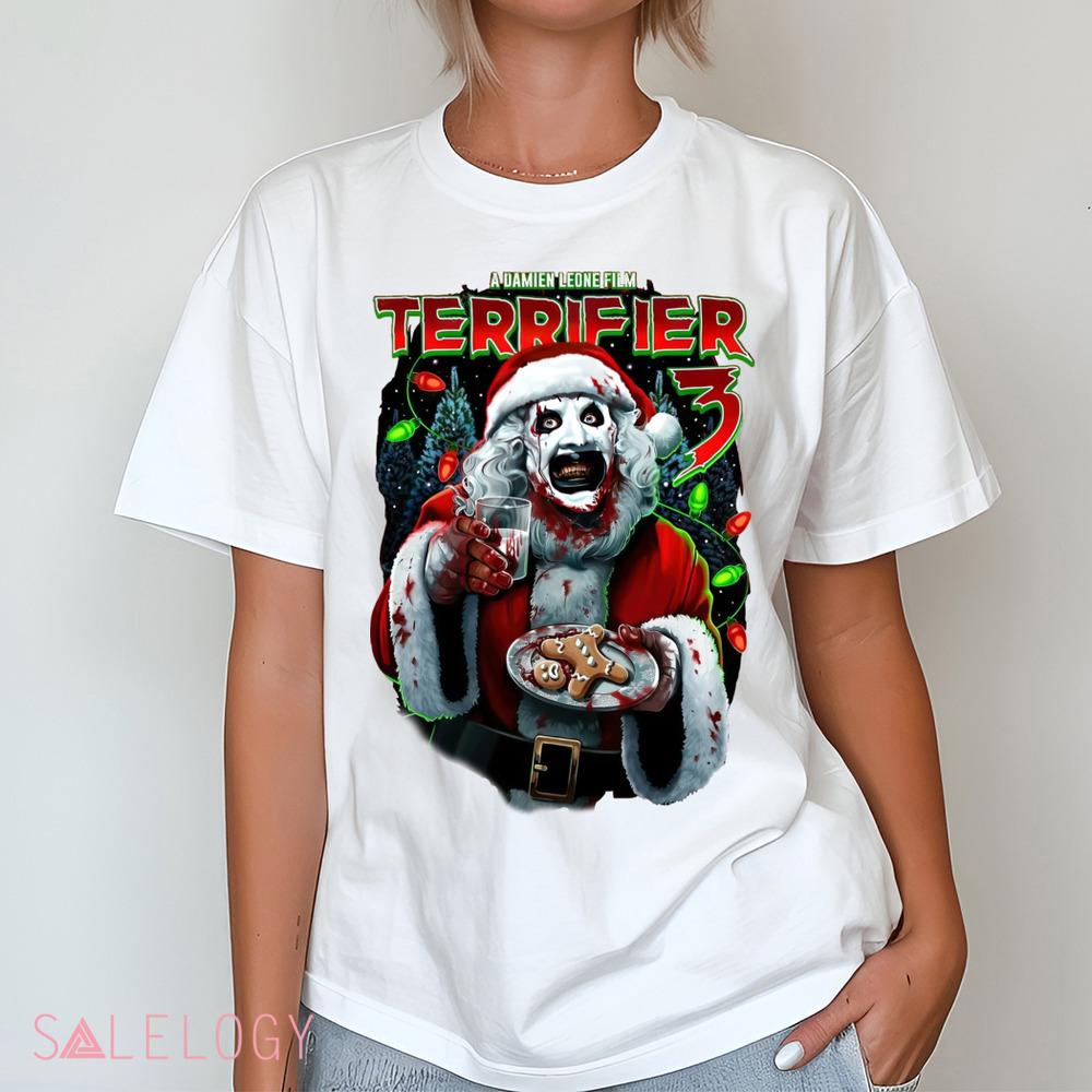 Terrifier 3 A Damien Leone Film Milk And Carnage Clown Xmas Shirt