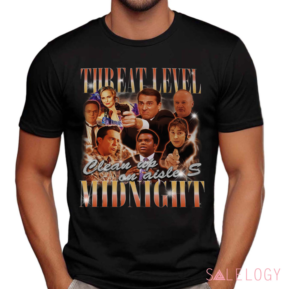 Threat Level Midnight The Office TV Show Clean Up On Aisle S Vintage Bootleg Shirt