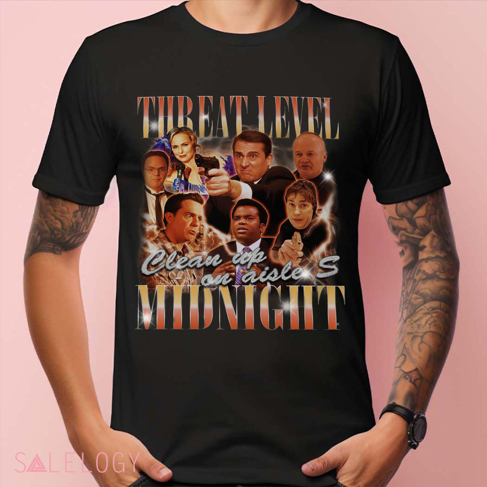 Threat Level Midnight The Office TV Show Clean Up On Aisle S Vintage Bootleg Shirt