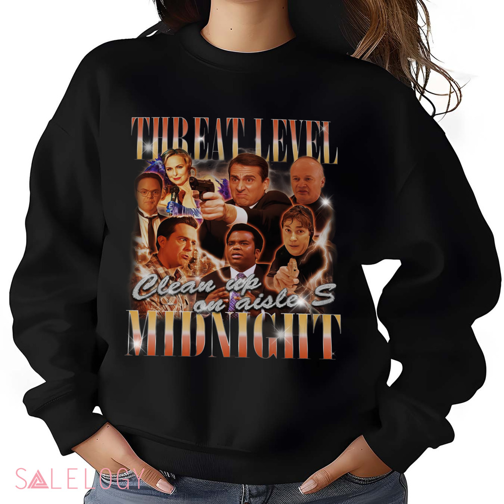 Threat Level Midnight The Office TV Show Clean Up On Aisle S Vintage Bootleg Shirt