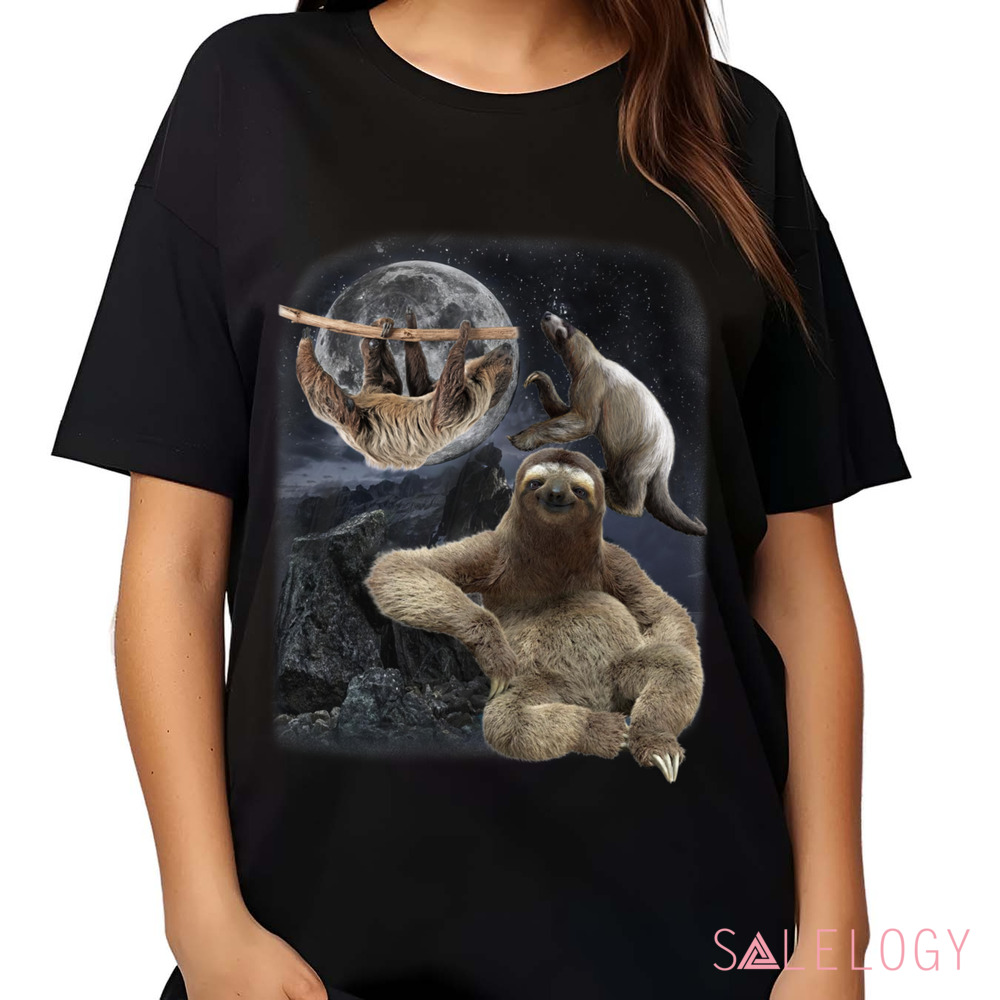 Three Sloths Nature Moon Vintage Shirt