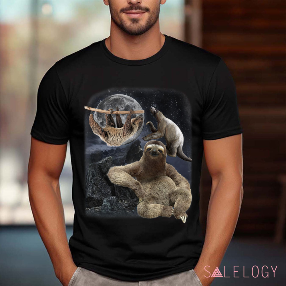 Three Sloths Nature Moon Vintage Shirt
