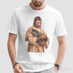 Jesus Holding Moo Deng the Hippo Joke Shirt