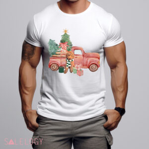 Truck GoldenDoodle Christmas Tree Shirt