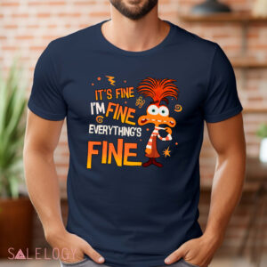 Anxiety Inside Out It's Fine I'm Fine Everything's Fine Vintage Shirt