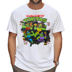 Latina Superhero Mexican Food Puro Pinche Juicy Tortas White Tee Shirt