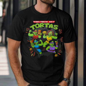 Latina Superhero Mexican Food Puro Pinche Juicy Tortas Black Tee Shirt