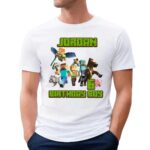 JORDAN Birthday Party Shirt, MineC Comfort Colors Shirt, Custom Family Birthday T-shirt, Gift for Kids, Mine Craft Family Matching Birthday Tees