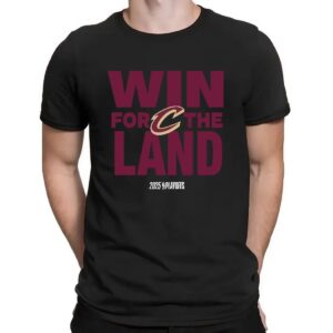Cleveland Cavaliers 2025 NBA Playoffs on-court win for the land logo shirt