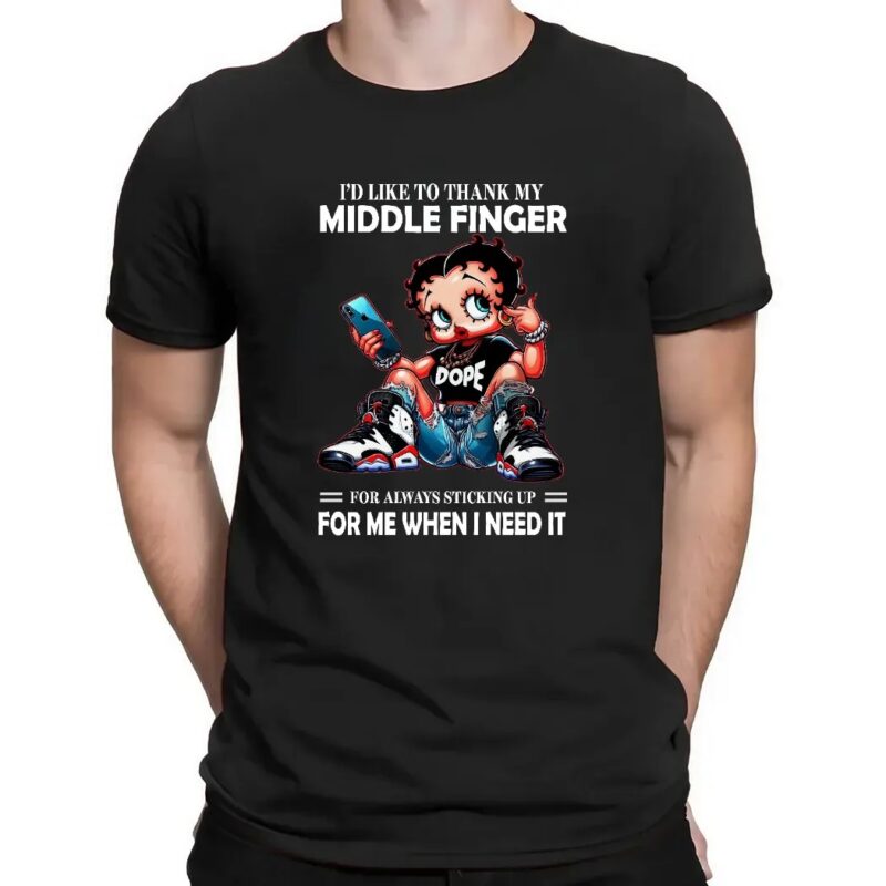 Betty Boop I would Like To Thank My Middle Finger Shirt
