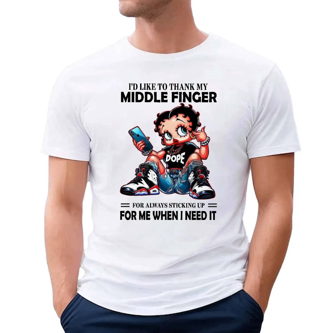 Betty Boop I would Like To Thank My Middle Finger T Shirt