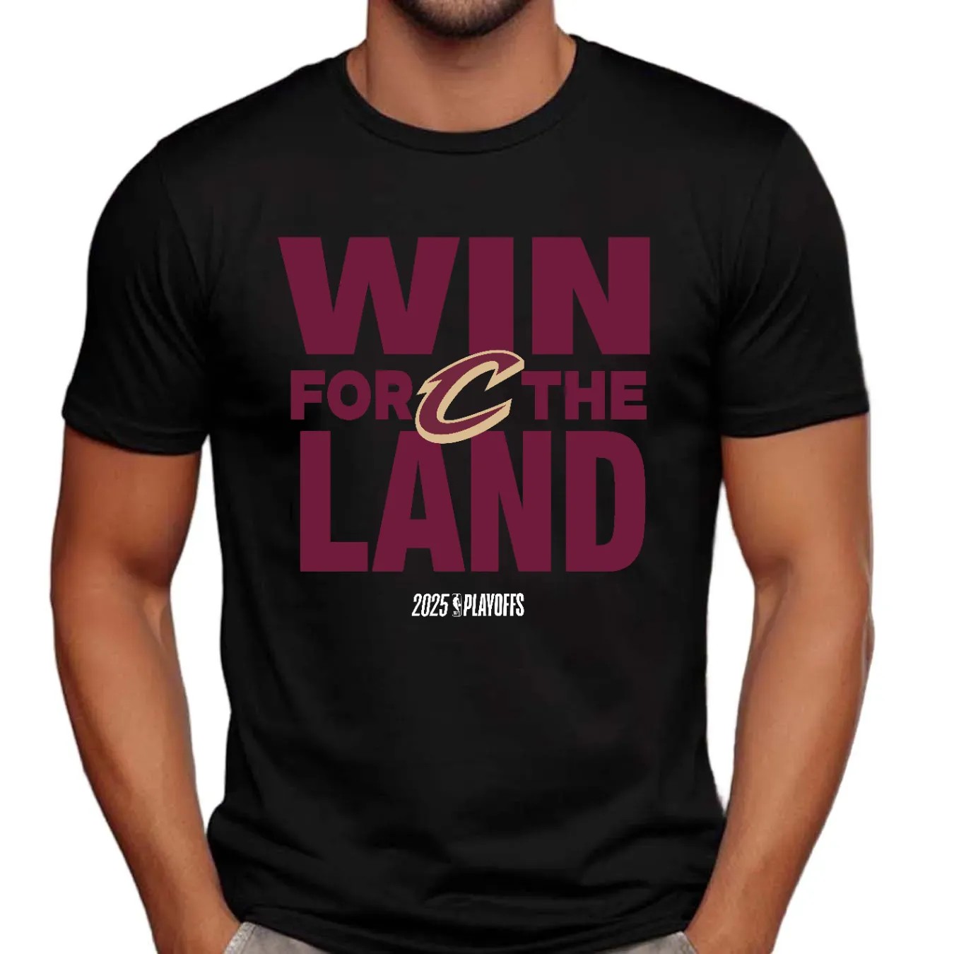 Cleveland Cavaliers 2025 NBA Playoffs on-court win for the land logo shirt