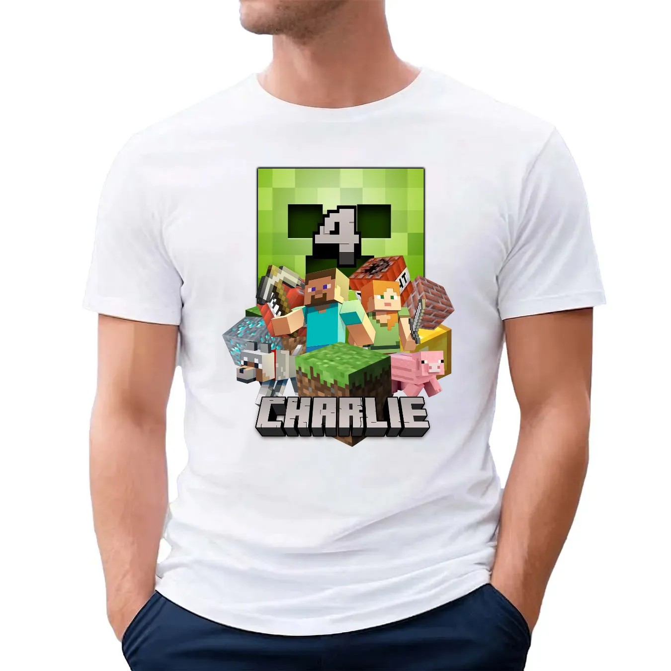 Custom Game Birthday Shirt, Mine Birthday Party Theme, Personalized Family Birthday Party Tee, Gifts For Birthday Girl Or Boy, Game Tee9