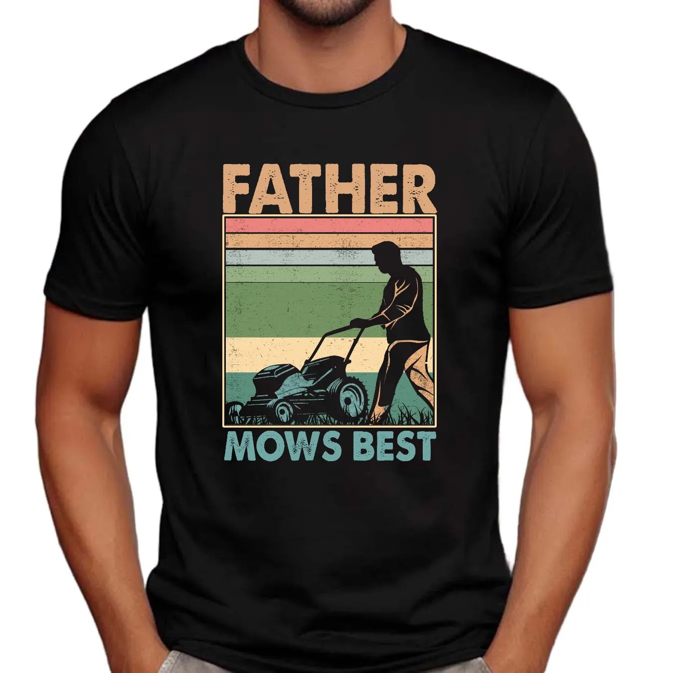 Father Mows Best Shirt, Funny Lawn Mowing Dad Shirt, Father’s Day Gift Idea, Gift for Dad, Dad Joke T-Shirt, Yard Work Humor T-Shirt for Dad