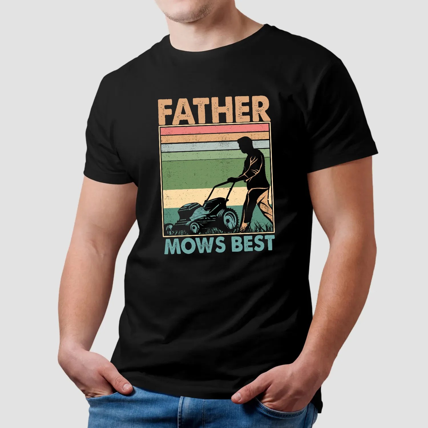 Father Mows Best Shirt, Funny Lawn Mowing Dad Shirt, Father’s Day Gift Idea, Gift for Dad, Dad Joke T-Shirt, Yard Work Humor T-Shirt for Dad