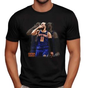 Jalen Brunson Captain Clutch Basketball Signature Athlete Tribute Design T Shirt
