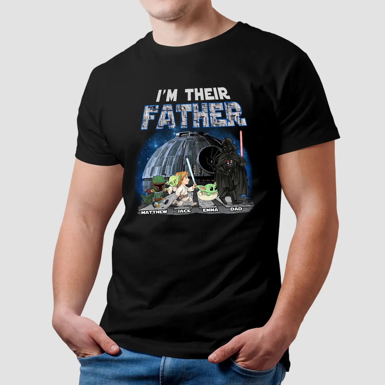 I Am Their Father, Personalized Shirt Gift For Dad, Custom Star Wars Characters Dad Kids Shirt, I'm Their Father Shirt, Father's Day Gift