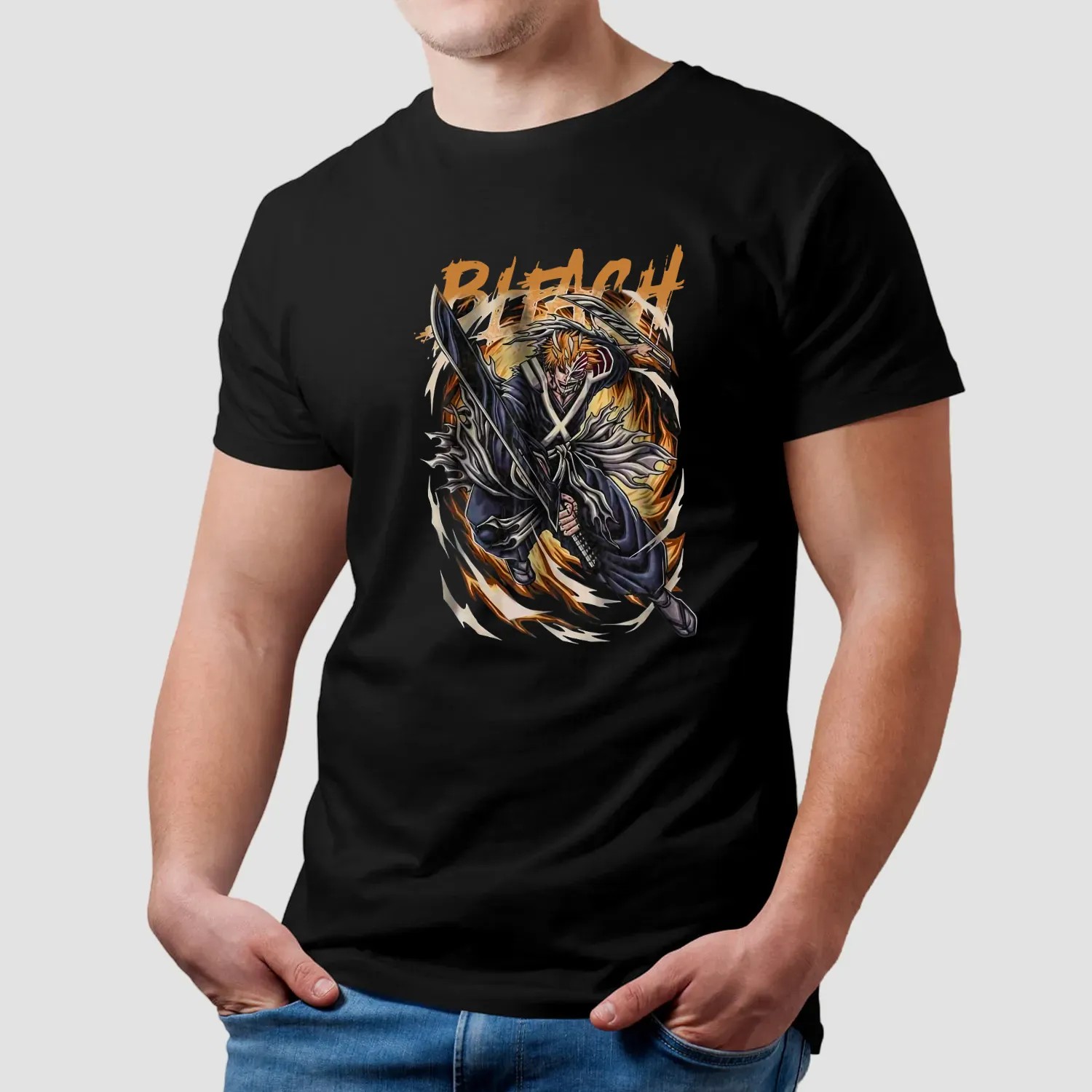 Ichigo Kurosaki Shirt, Bleach Shirt, Anime Shirt, Vintage Shirt, Cotton Unisex Shirt, Crew Neck, Size S- 4XL, Menswear Top, Womenswear Top Underwear Streetwear