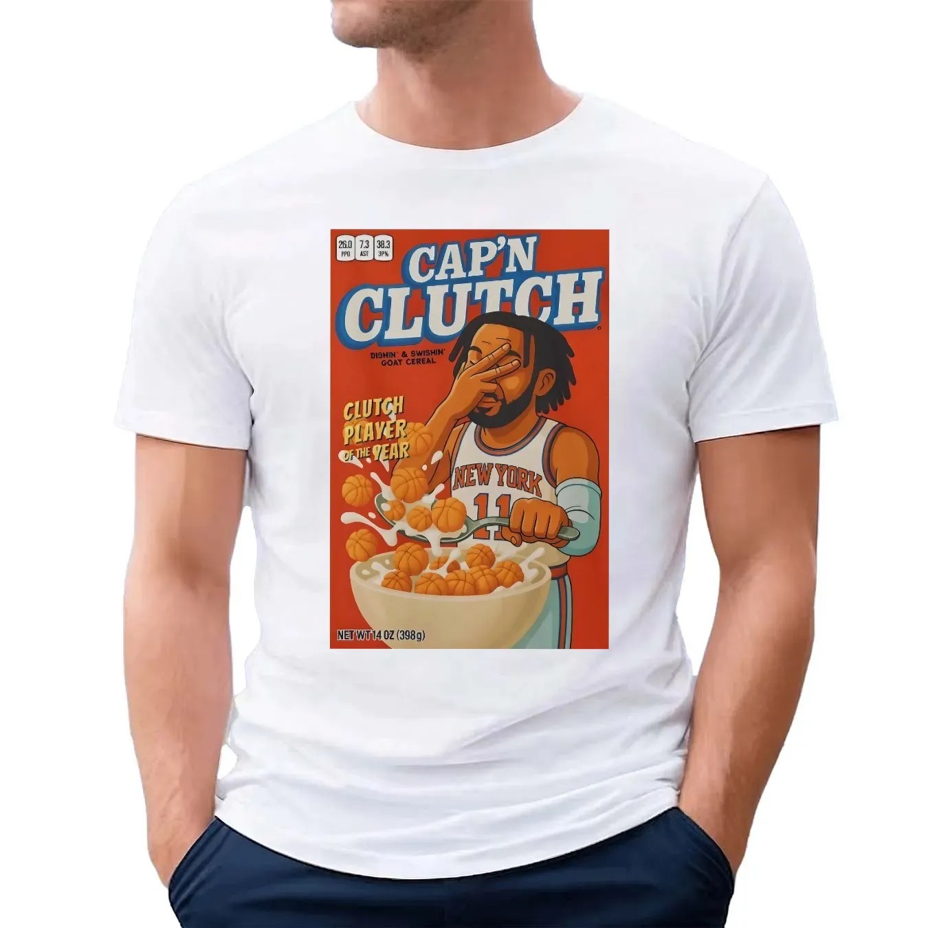 Jalen Brunson Knicks Captain Cap'n Clutch Player Of The Year T Shirt