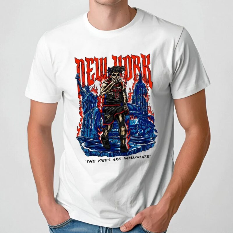 Jalen Brunson New York Basketball Skeleton The Vibes Are Immaculate T Shirt