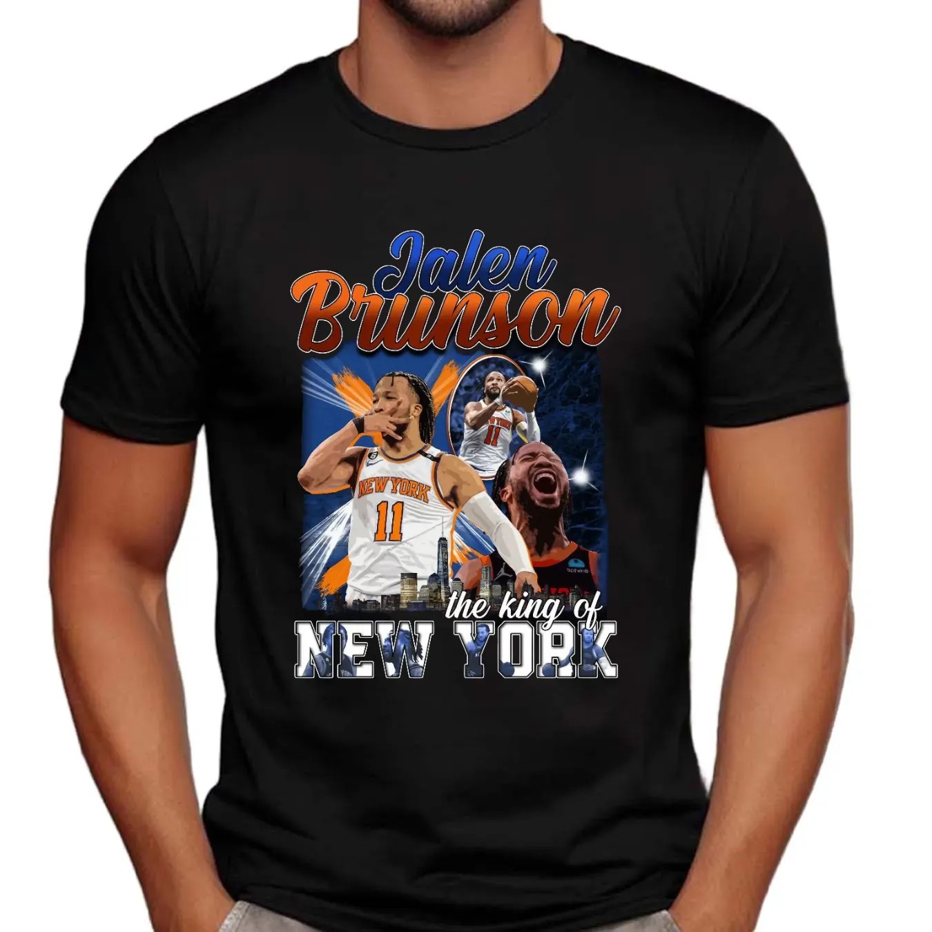 Jalen Brunson The King Of New York Knicks 2025 Basketball Champs Vintage Bootleg T Shirt