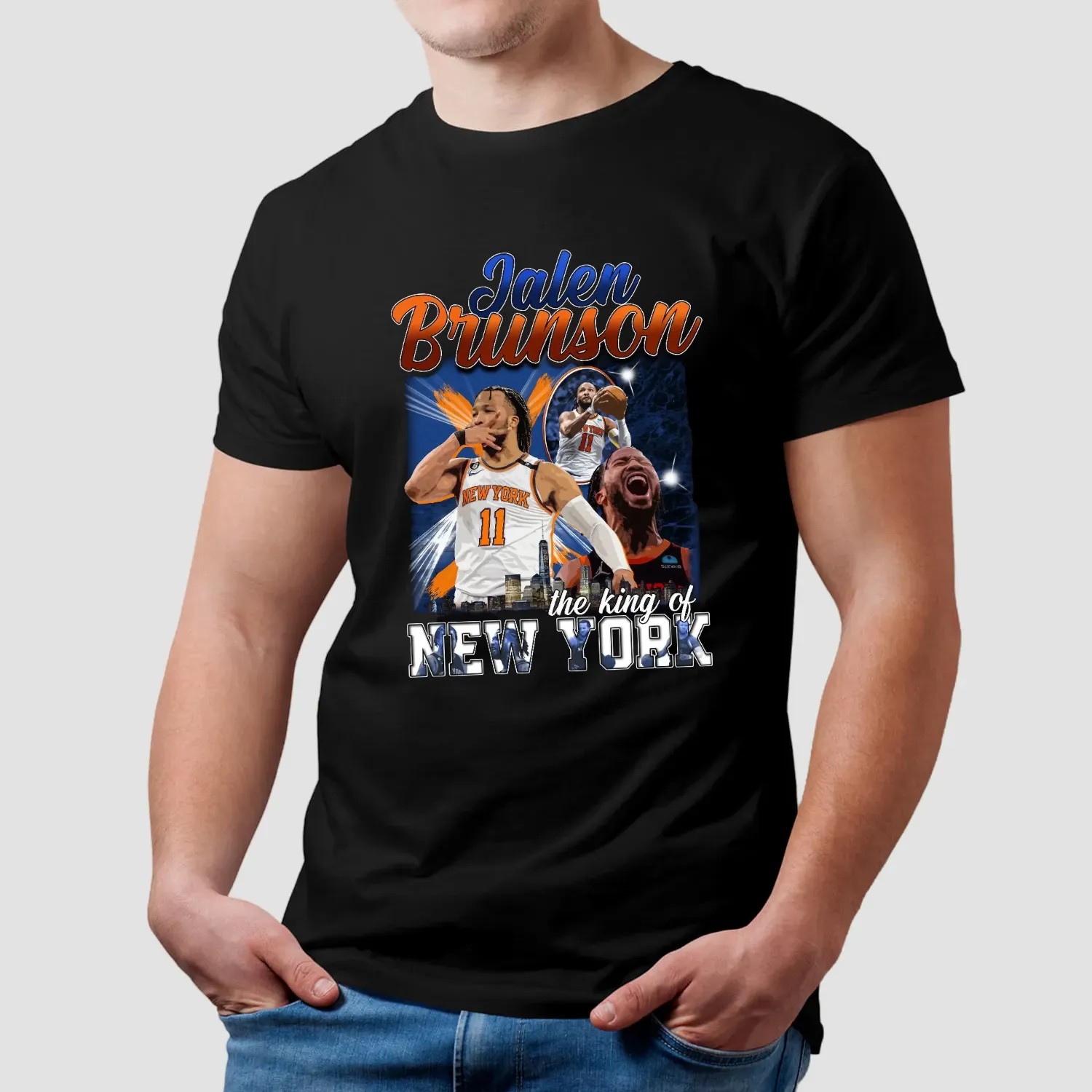 Jalen Brunson The King Of New York Knicks 2025 Basketball Champs Vintage Bootleg T Shirt