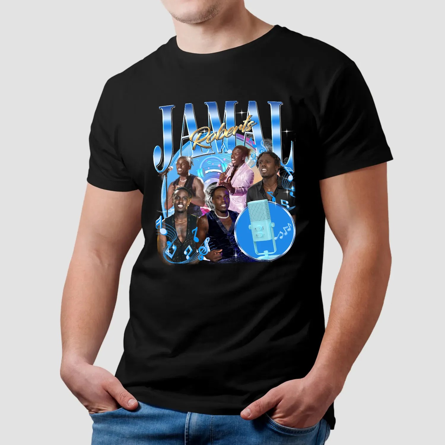 Jamal Roberts Bootleg PNG - American Idol Winner Shirt Design - Retro 90s Tribute Graphic Digital Download - Printable Fan Shirt Art