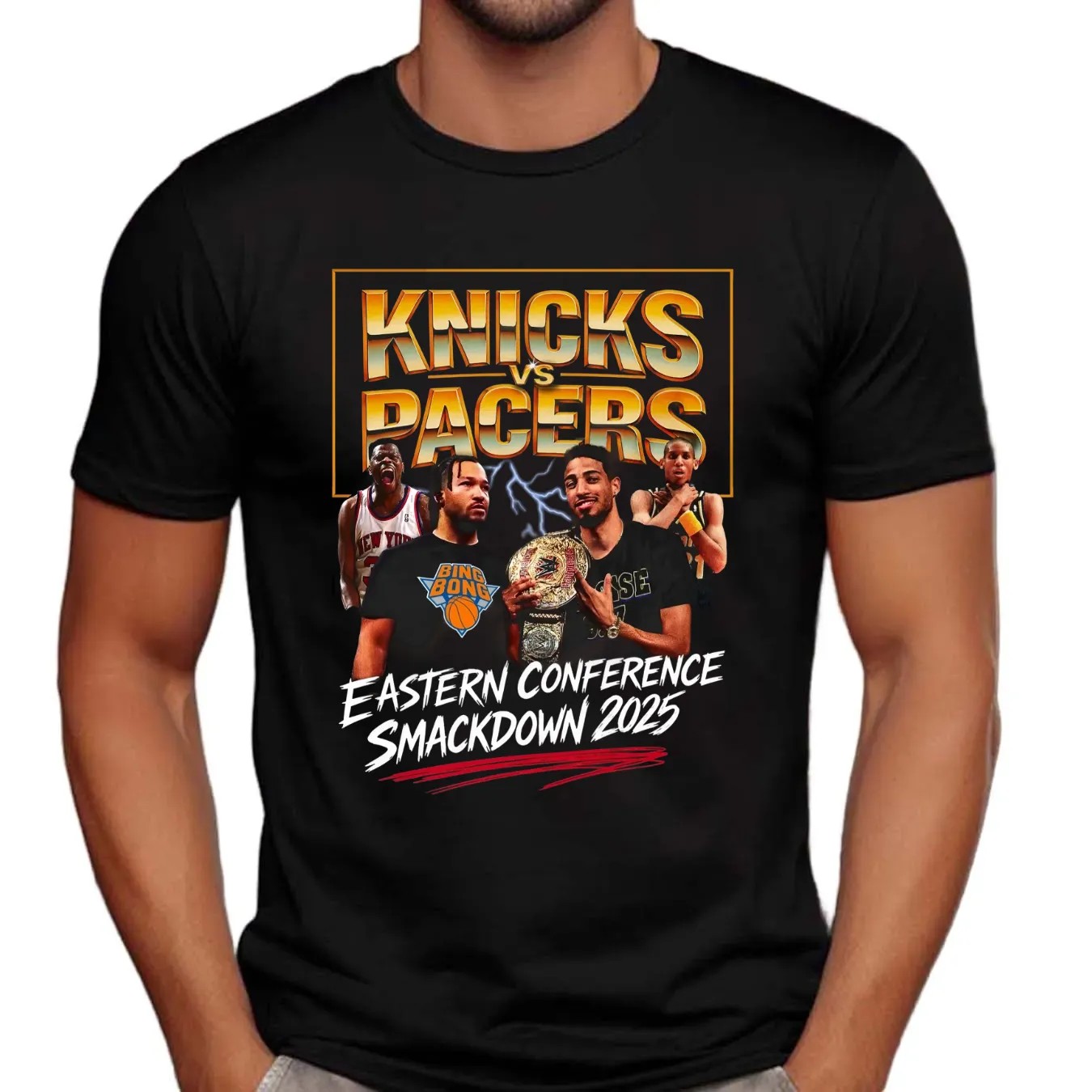 Knicks Vs Pacers Eastern Conference Smackdown 2025 Vintage Bootleg T Shirt