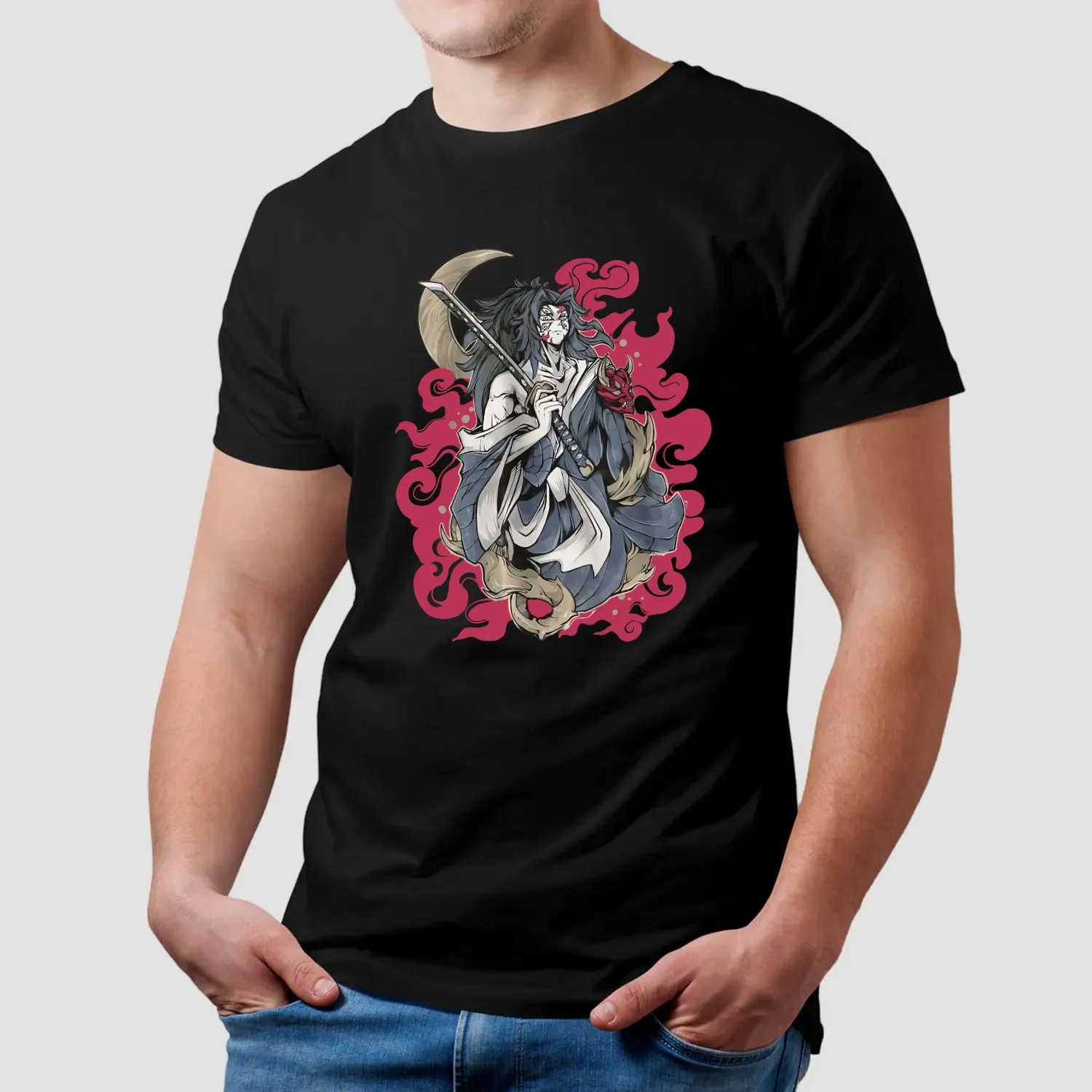 Kokushibo Shirt, Demon Slayer Shirt, Anime Shirt, Vintage Shirt, Cotton Unisex Shirt, Crew Neck, Size S- 4XL, Menswear Top, Womenswear Top Underwear Streetwear