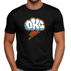 Okc Cloudy And Lightning Oklahoma City Thunder T Shirt