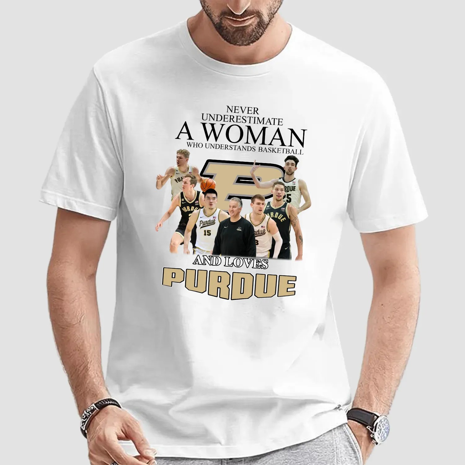Never underestimate a woman who understands basketball and loves purdue T Shirt